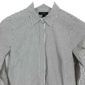 J. Crew FAVORITE SHIRT Grey Stripe Cotton Stretch